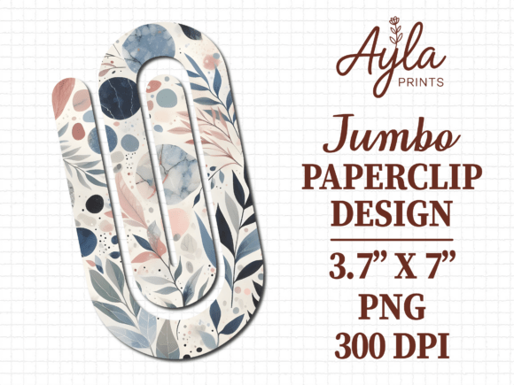 Aesthetic Floral Leaves Jumbo Paperclip