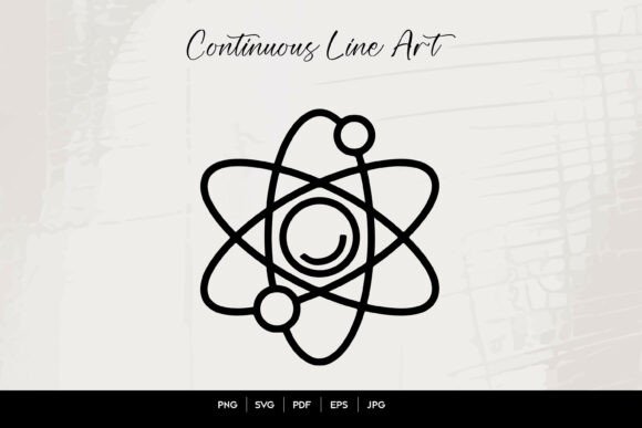 Atom Science Line Art: A Versatile Embroidery Design