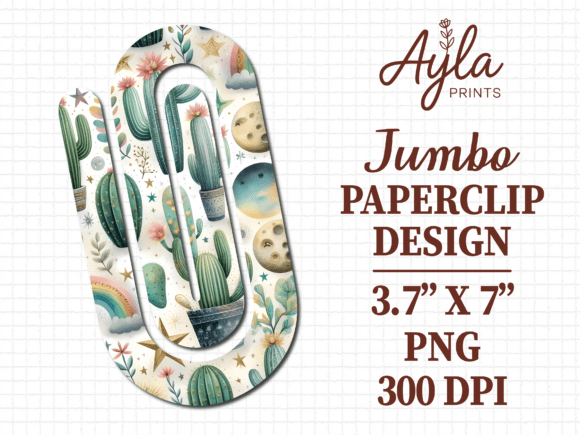 Cactus Succulent Plant Jumbo Paperclip Design