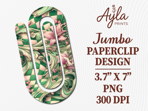Chequerboard Flowers: A Unique Jumbo Paperclip PNG