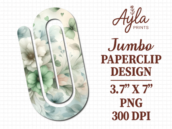 Chic Floral Green Jumbo Paperclip Design Review