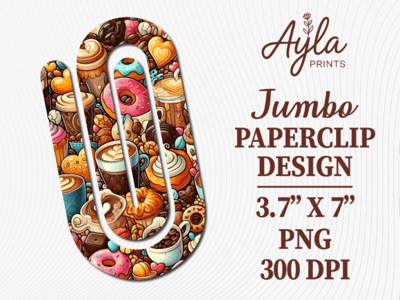 Coffee Cup Bakery Donut Jumbo Paperclip