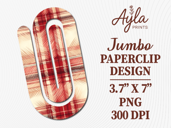 Cozy Plaid Checkered Jumbo Paperclip PNG