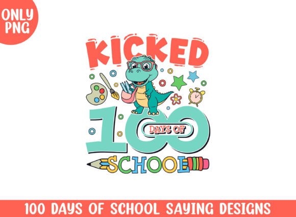 Cute Dinosaur Celebrates 100 Days of School