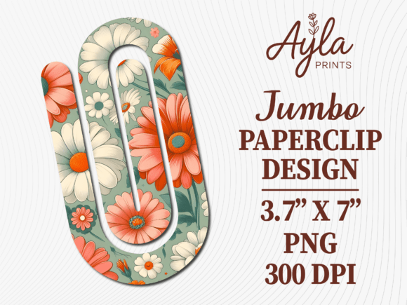 Daisy Flower Pattern Jumbo Paperclip PNG