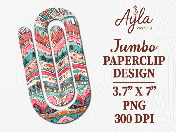 Feather Boho Tribal Art Jumbo Paperclip
