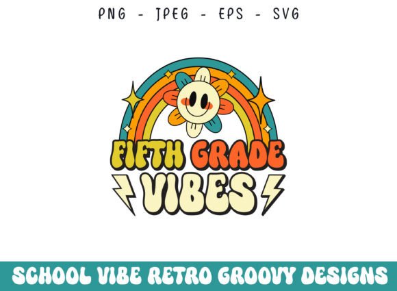 Fifth Grade School Retro Groovy Vibes