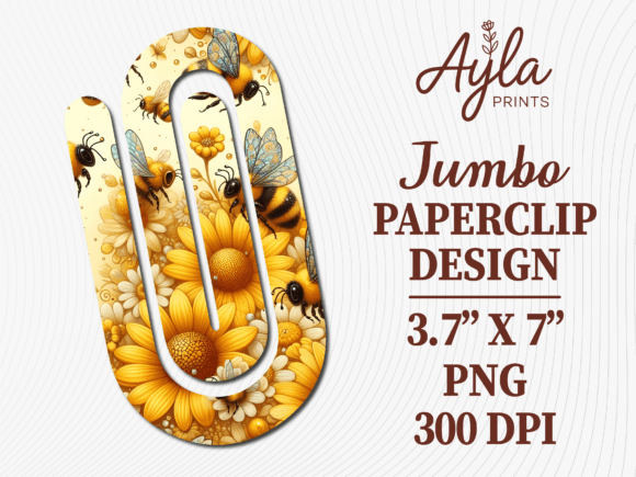 Honey Bee Sunflower Jumbo Paperclip