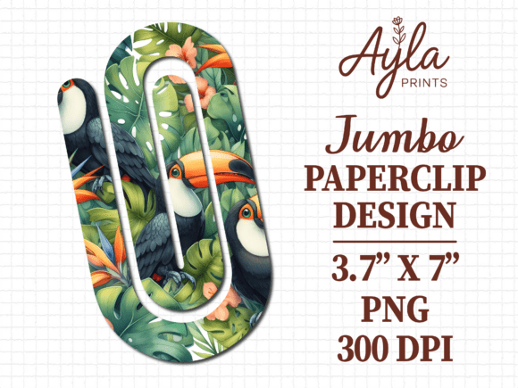 Leaf Toucan Bird Summer Jumbo Paperclip