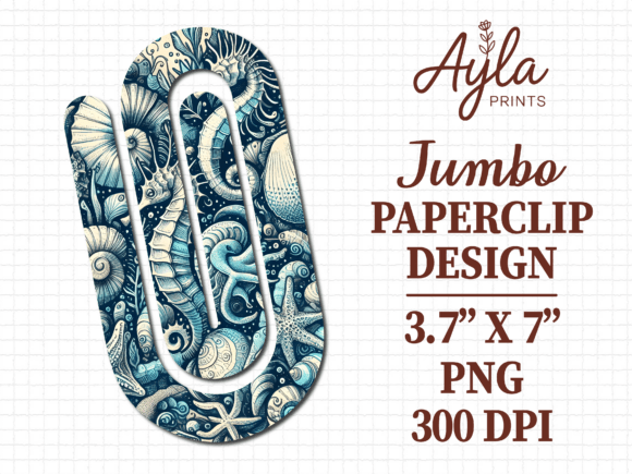 Ocean Crocodiles Blue Jumbo Paperclip Design