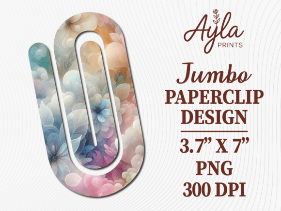 Pastel Watercolor Spring Jumbo Paperclip