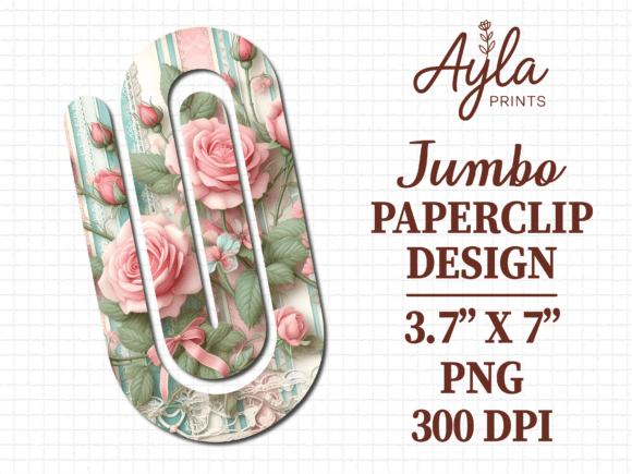 Pink Roses Garden PNG Jumbo Paperclip