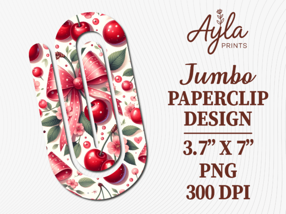 Red Cherry Fruit Harvest Jumbo Paperclip