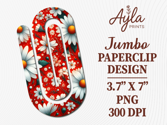 Red Daisies Floral Jumbo Paperclip PNG Review