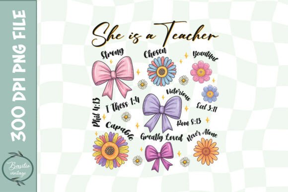Review: She is a Teacher Flower Sublimation PNG