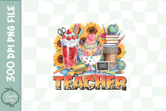 Teacher Coffee Cups Sublimation PNG: A Crafty Delight