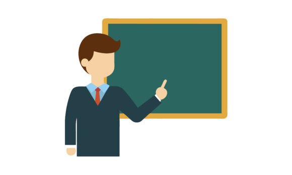Teacher Presenting at a Classroom Vector