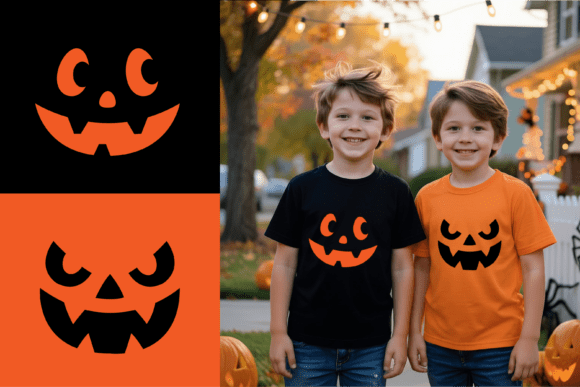 Two Cute Pumpkin Faces SVG - Free and Adorable