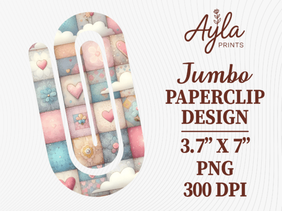Valentine Hearts Cozy Jumbo Paperclip