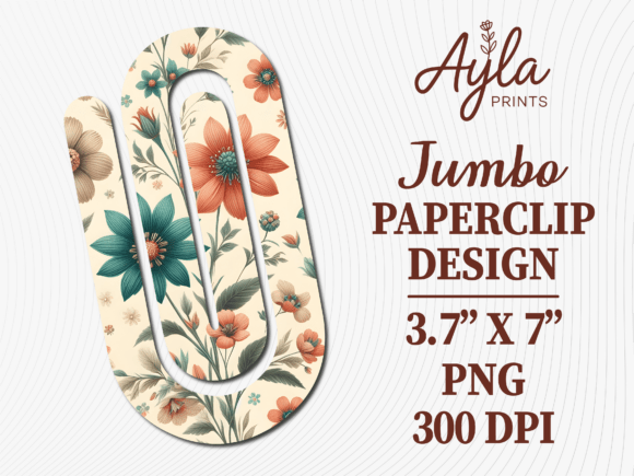 Vintage Floral Jumbo Paperclip Embroidery