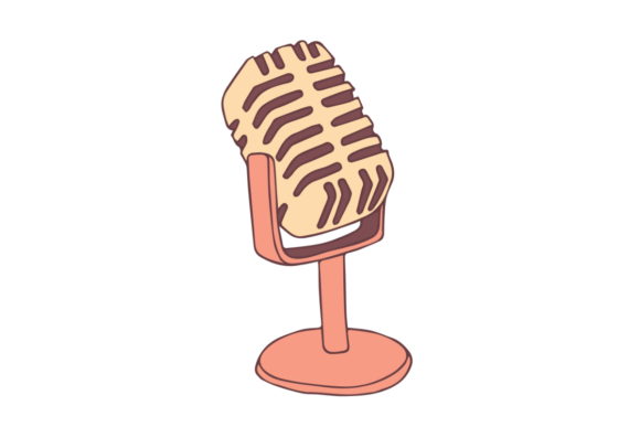 Vintage Mic Stand: A Retro Embroidery Gem
