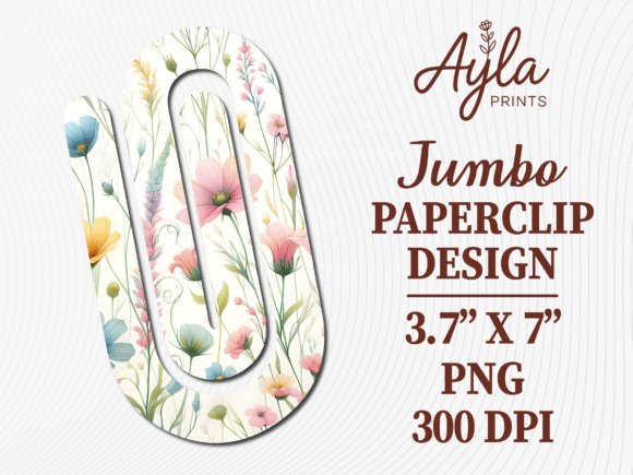 Wildflower Botanical Jumbo Paperclip Design